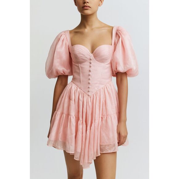 ADEIRLINA Here Comes The Sun Corset Mini Dress Pink NWT XS - Picture 2 of 6